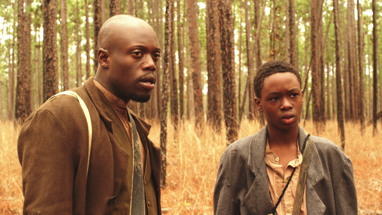Keston John as Uncle Marcus and Ashton Sanders as Will in THE RETRIEVAL.